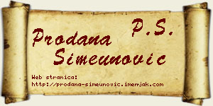 Prodana Simeunović vizit kartica